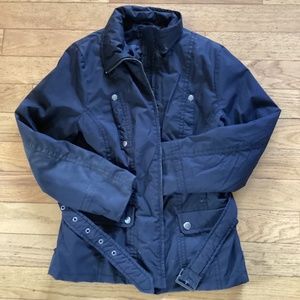 H&M belted black jacket, size 14, EUC
